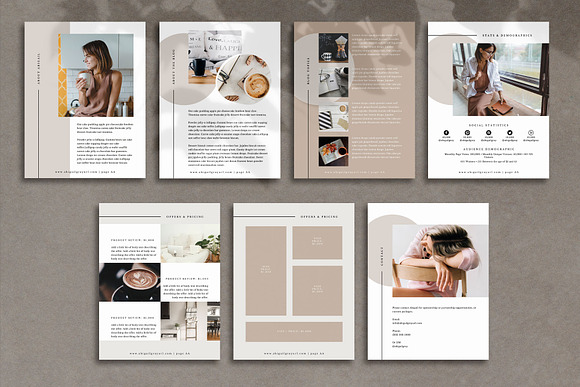 Media Kit Canva Template | Abigail in Brochure Templates - product preview 1