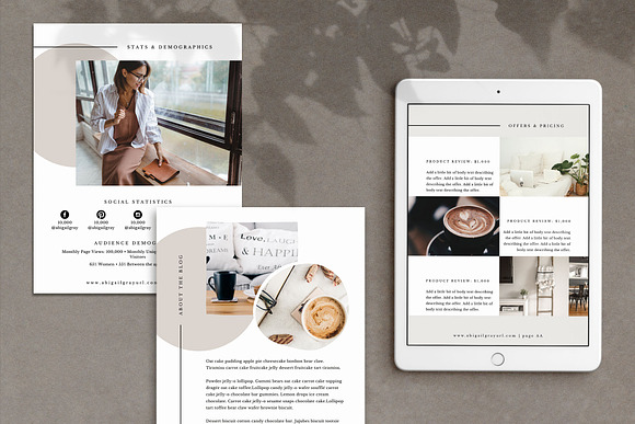 Media Kit Canva Template | Abigail in Brochure Templates - product preview 2