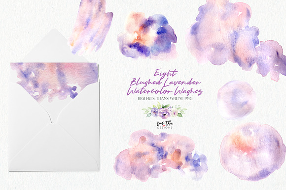 Blushed Lavender Floral Set in Illustrations - product preview 7