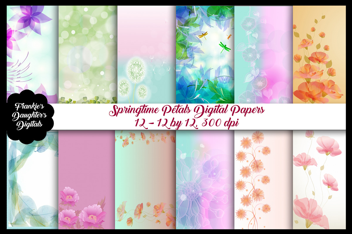 Spring Soft Petals Digital Papers in Patterns - product preview 8
