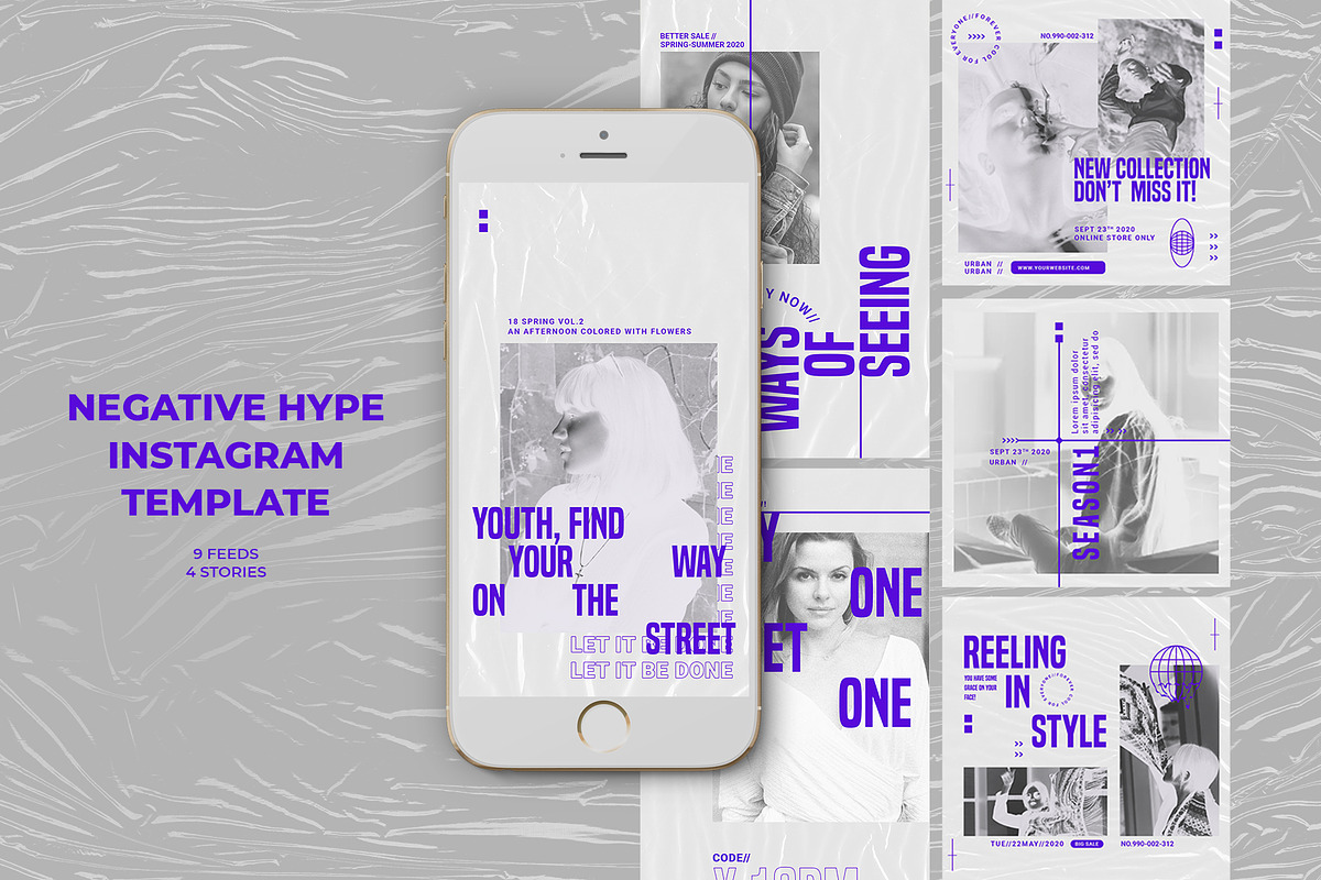 Negative Hype Instagram Templates in Instagram Templates - product preview 8