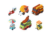 Food truck colorful isometric vector