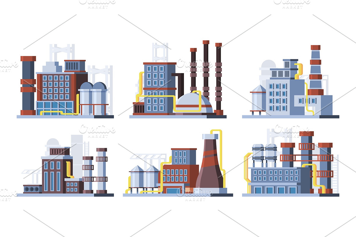 Manufacturing plants, factories in Illustrations - product preview 8