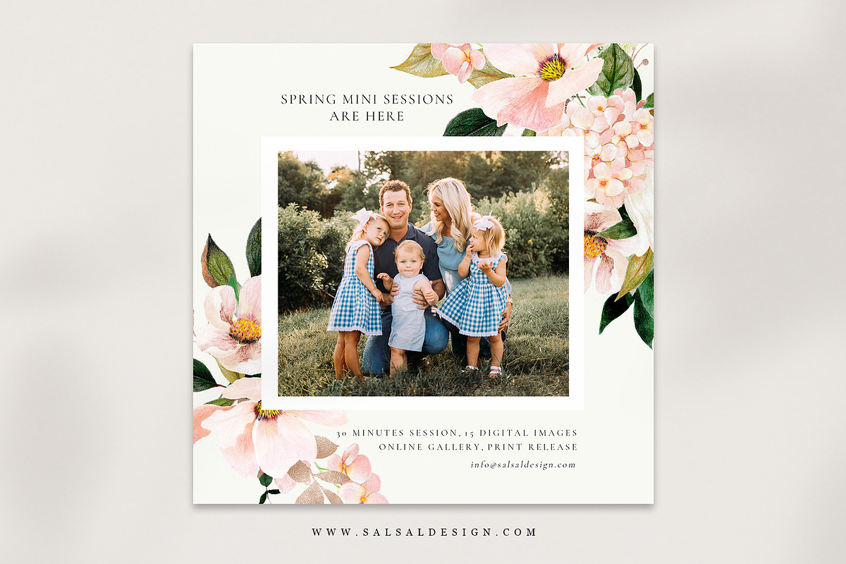 Spring Mini Session Template mini066 in Card Templates - product preview 8