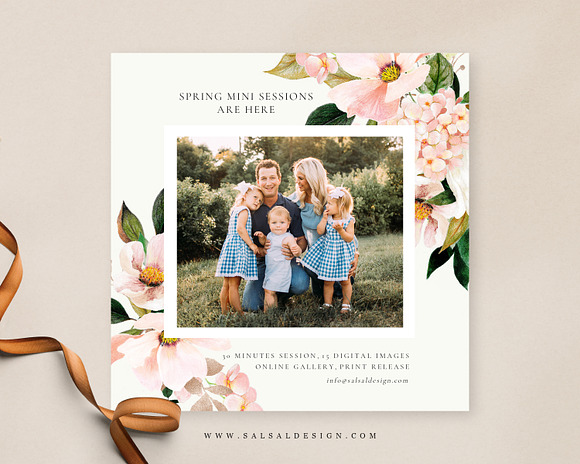 Spring Mini Session Template mini066 in Card Templates - product preview 1