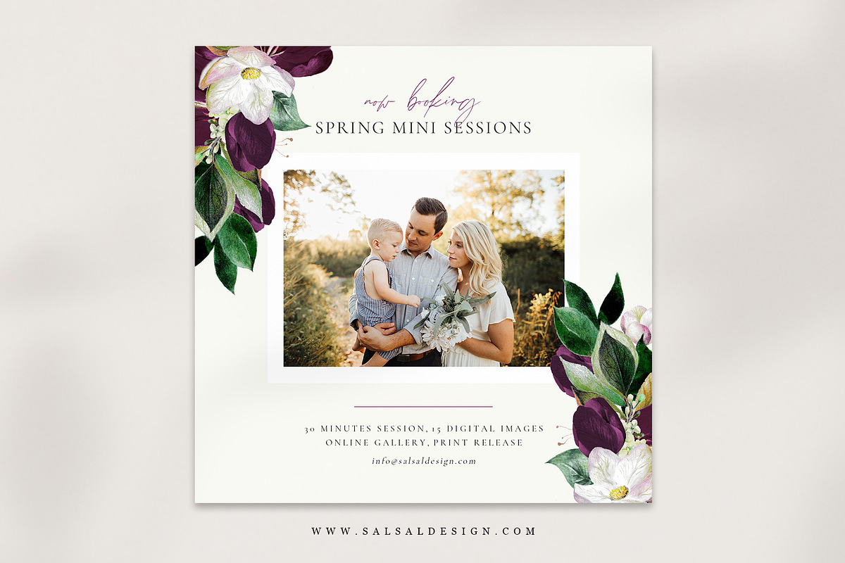 Spring Mini Session Template mini067 in Card Templates - product preview 8