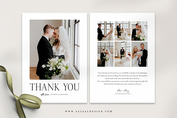 Wedding Thank you Card TK027 in Card Templates - product preview 2