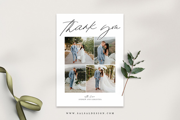 Wedding Thank you Card TK026 in Card Templates - product preview 1
