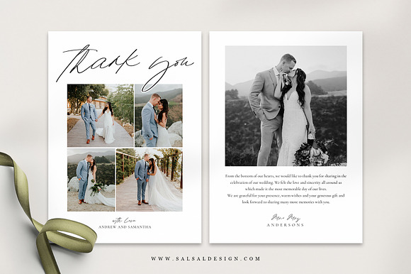 Wedding Thank you Card TK026 in Card Templates - product preview 2