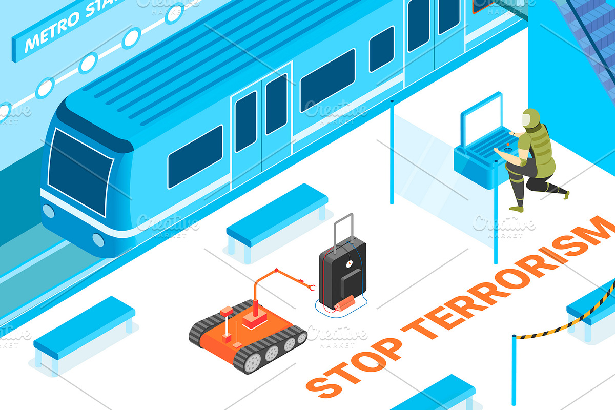 Stop terrorism background in Illustrations - product preview 8