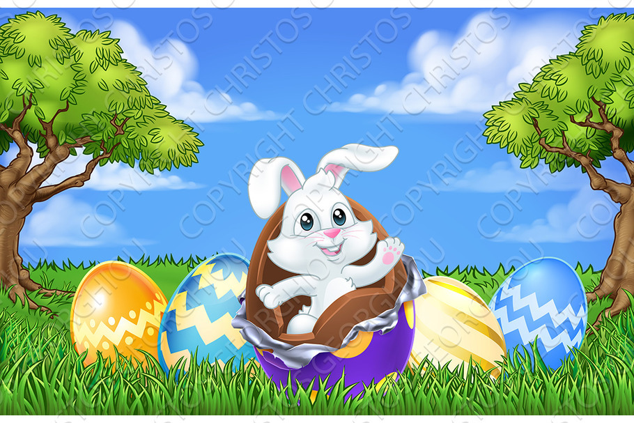 Easter Bunny Rabbit Breaking in Illustrations - product preview 8