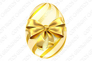 Easter Egg Gold Bow Ribbon Design