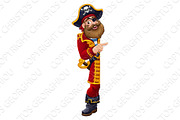 Pirate Cartoon Captain Peeking