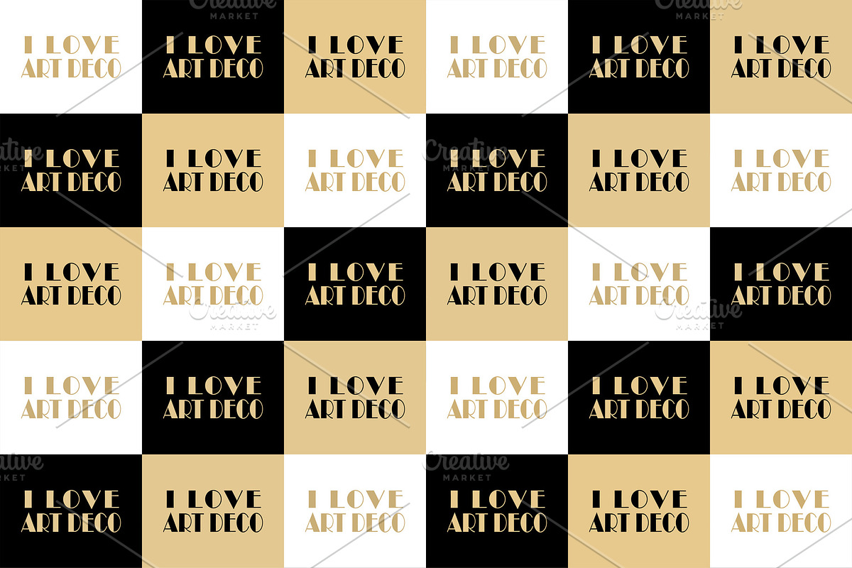I Love Art Deco Typographic Motif Co in Patterns - product preview 8