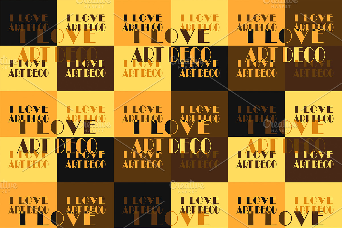 I Love Art Deco Typographic Motif Co in Patterns - product preview 8