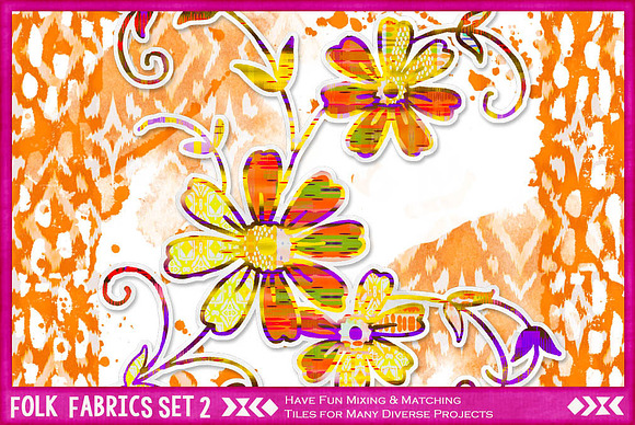 Folk Art Fabric 2:  Hot Summer in Patterns - product preview 1