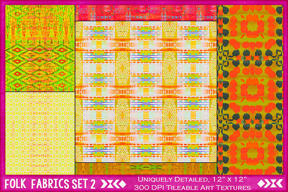 Folk Art Fabric 2:  Hot Summer in Patterns - product preview 4