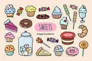 Hand drawn sweets & sweet patterns