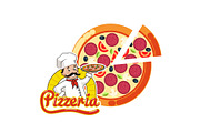 Pizzeria Logo Pizza Italian Dish