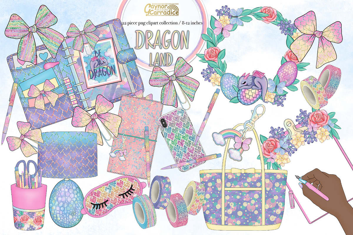 Dragon Land - Planner Clipart in Illustrations - product preview 8