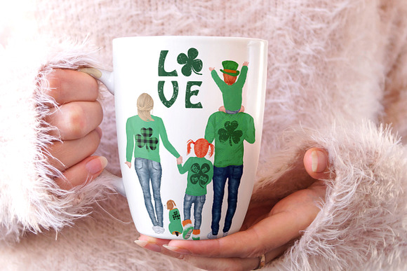 St Patricks Day Clipart,Irish Family in Illustrations - product preview 5