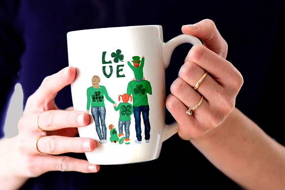 St Patricks Day Clipart,Irish Family in Illustrations - product preview 6