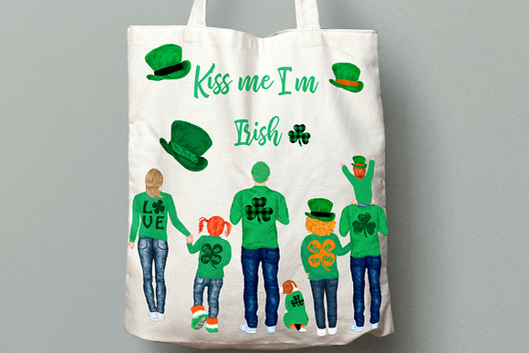St Patricks Day Clipart,Irish Family in Illustrations - product preview 7