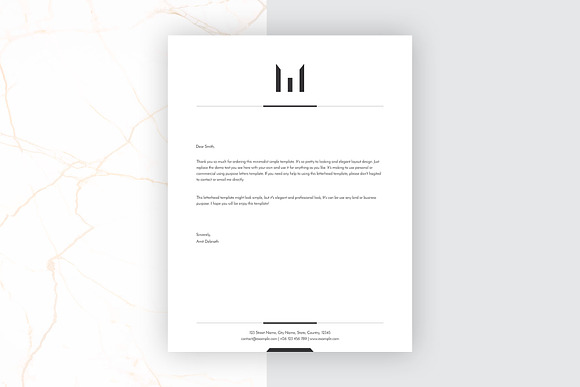 Minimal Letterhead Design in Stationery Templates - product preview 2