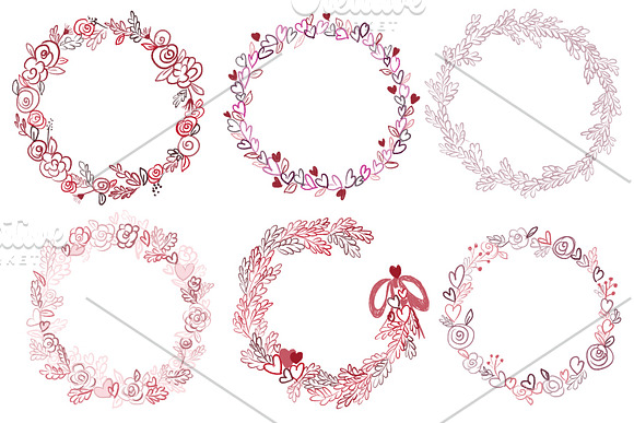 Valentine’s Day wreath set! in Illustrations - product preview 2