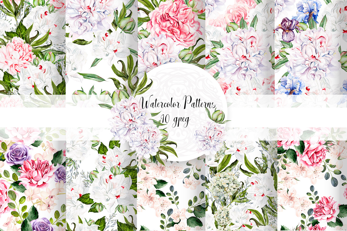 Hand Drawn Watercolor Patterns in Patterns - product preview 8