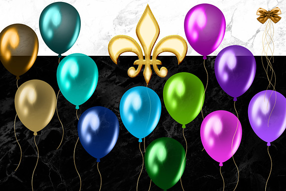 Peacock Balloons Clipart in Illustrations - product preview 3
