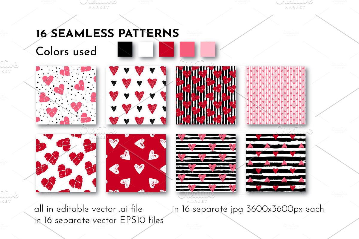 Heart Clipart & Heart Pattern. Love in Patterns - product preview 8