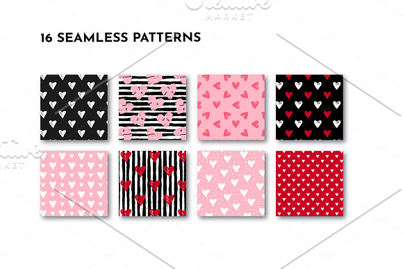Heart Clipart & Heart Pattern. Love in Patterns - product preview 1