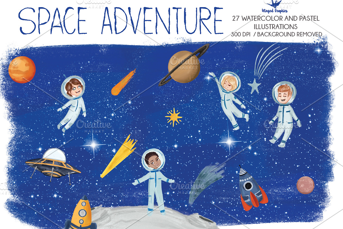 Kid's Space Adventure 27 items in Illustrations - product preview 8