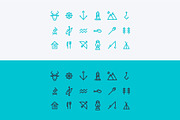 vector icons set about travel and to