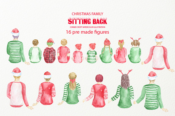 Christmas Family Sitting Back in Illustrations - product preview 3
