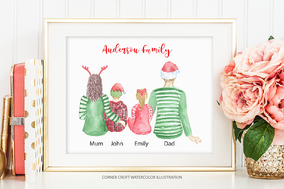 Christmas Family Sitting Back in Illustrations - product preview 4