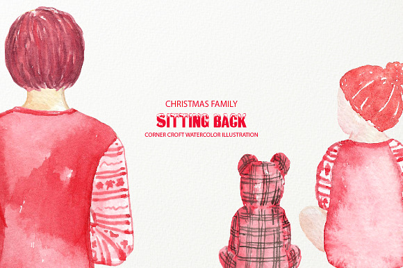 Christmas Family Sitting Back in Illustrations - product preview 5