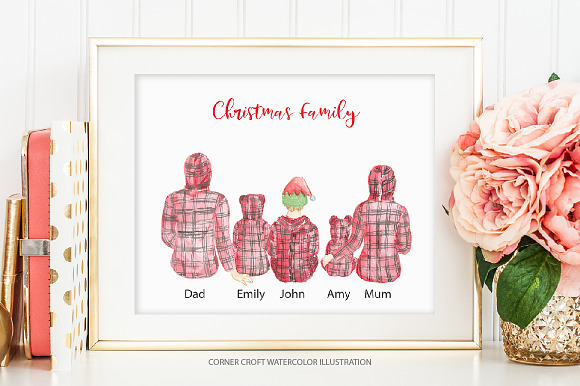 Christmas Family Sitting Back in Illustrations - product preview 6