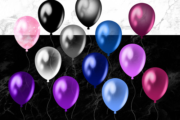 Galaxy Balloons Clipart in Illustrations - product preview 2