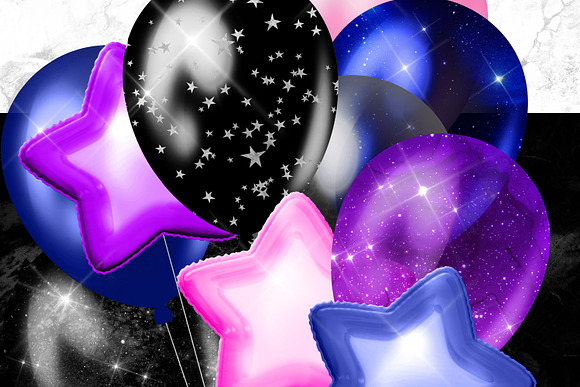 Galaxy Balloons Clipart in Illustrations - product preview 4
