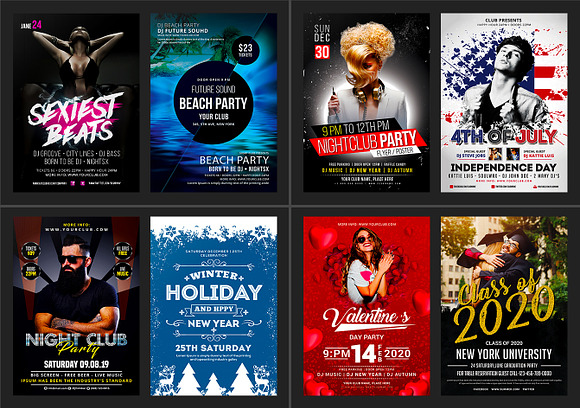 100-Party Flyers Bundle in Flyer Templates - product preview 1