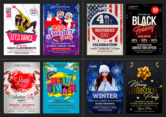 100-Party Flyers Bundle in Flyer Templates - product preview 2