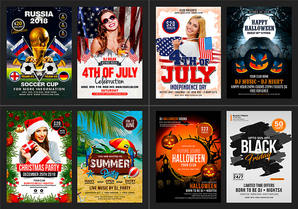 100-Party Flyers Bundle in Flyer Templates - product preview 3