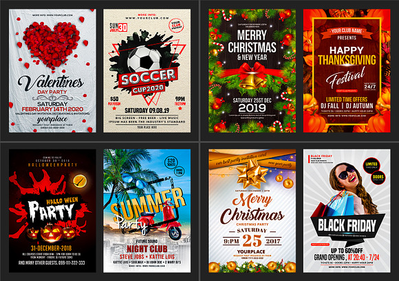 100-Party Flyers Bundle in Flyer Templates - product preview 5