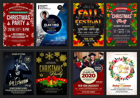 100-Party Flyers Bundle in Flyer Templates - product preview 6