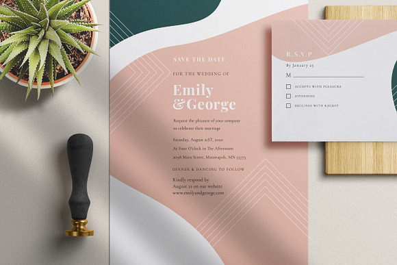 Modern Abstract Wedding Suite in Wedding Templates - product preview 1