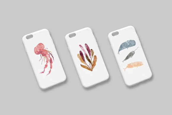 Watercolor Sea Animals Bundle in Illustrations - product preview 4