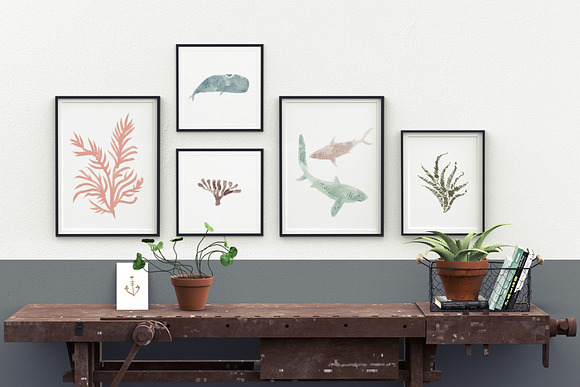 Watercolor Sea Animals Bundle in Illustrations - product preview 8