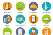 Hotel service icons set